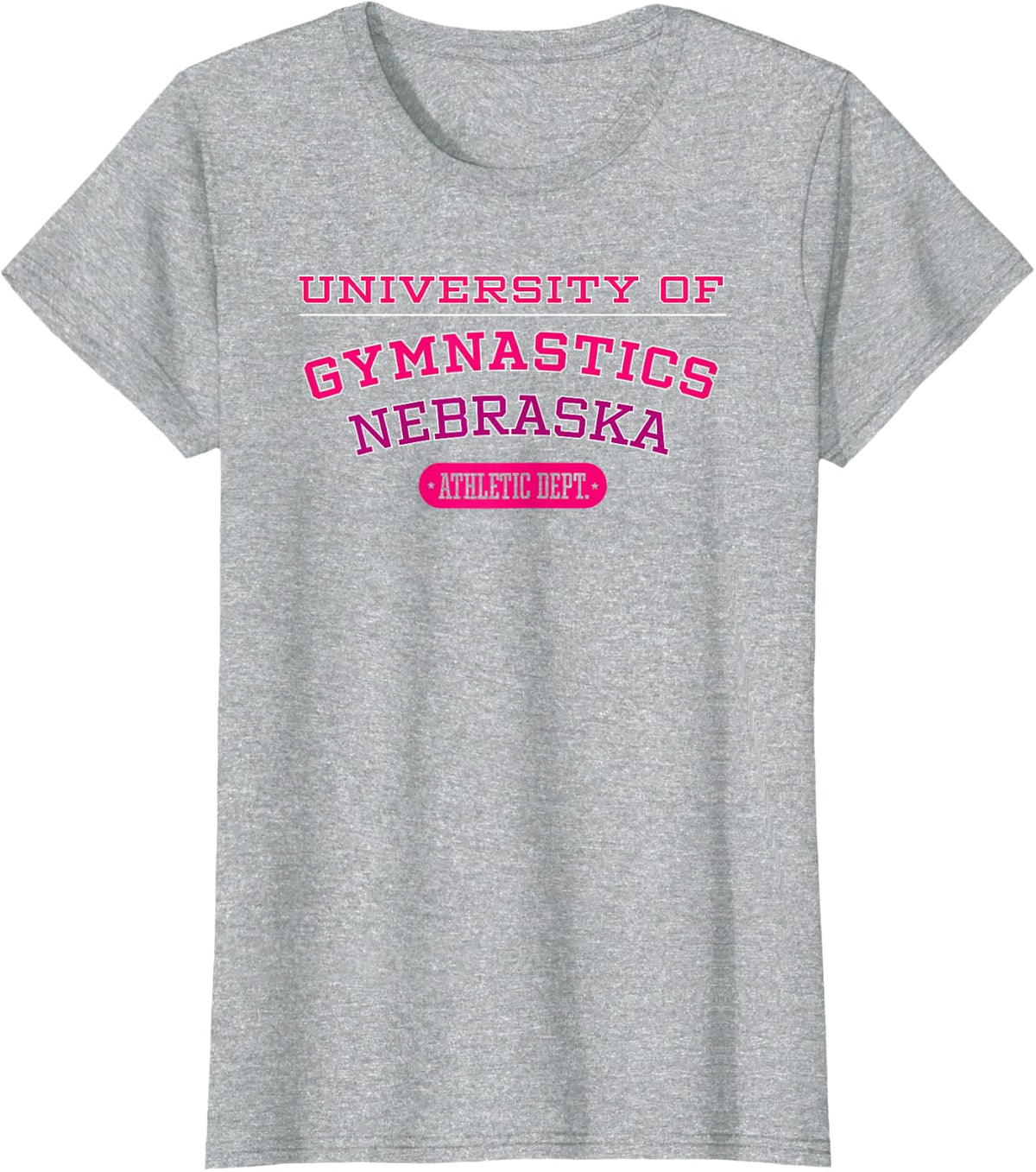 University of Gymnastics NEBRASKA Athletic Dept. T-shirt - Heather Grey