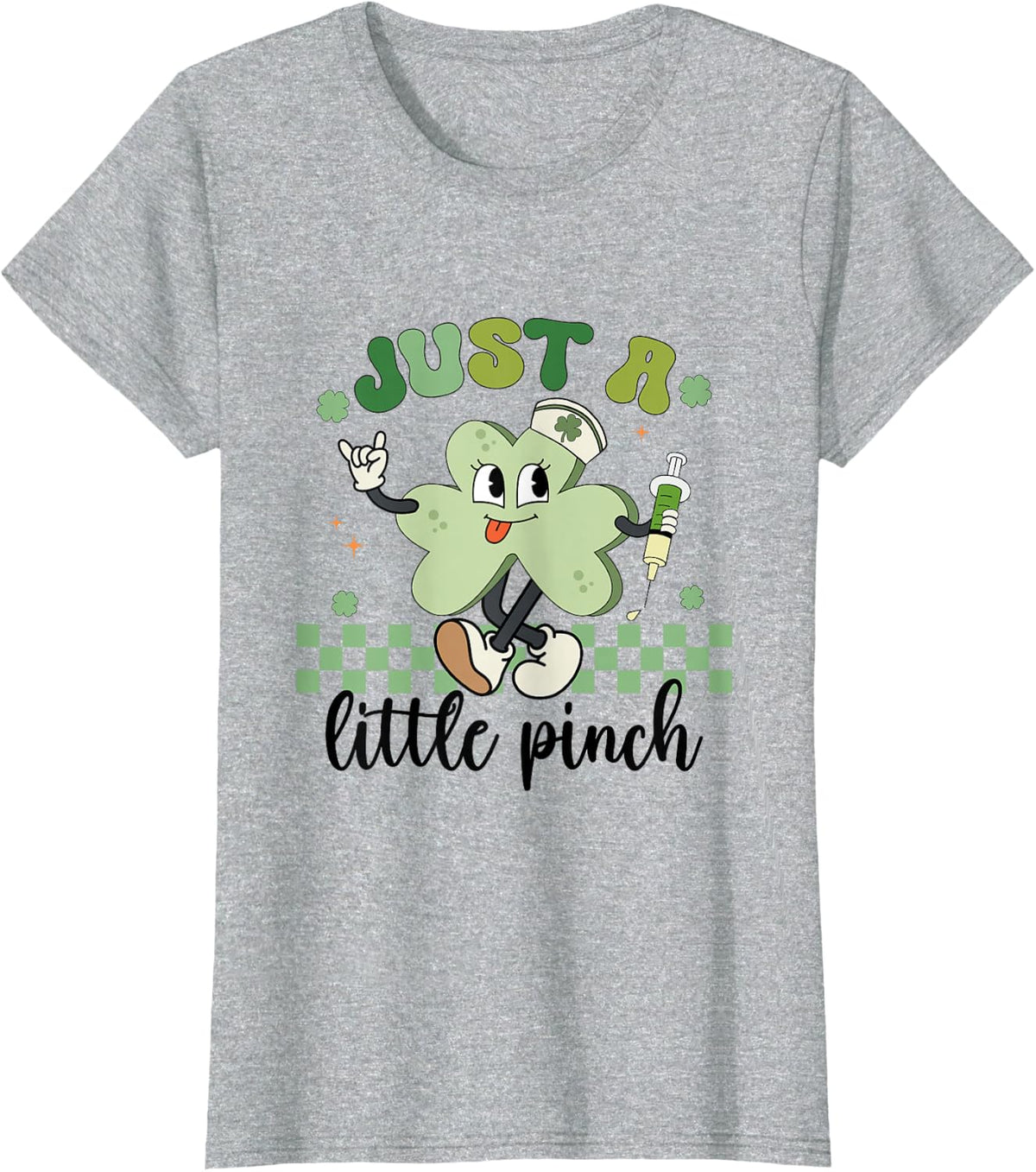 Retro RN L&D Phlebotomist St Patrick's Day Nurse Phlebotomy T-Shirt - Heather Grey