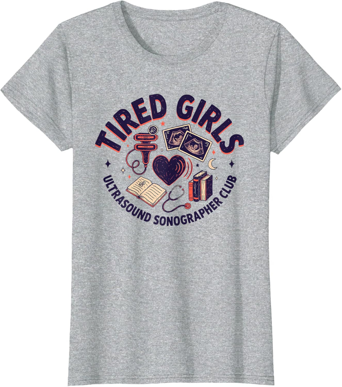 Ultrasound Sonographer Diagnostic Medical Ultrasonographer T-Shirt - Heather Grey
