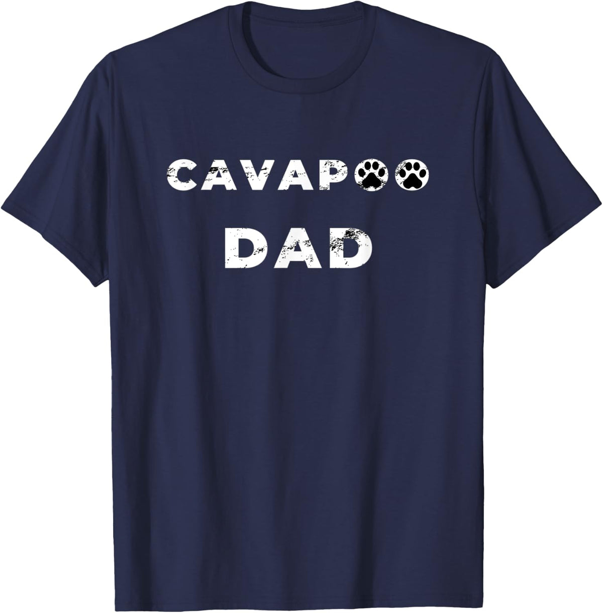 Cavapoo dog dad retro vintage distressed Men Women T-Shirt - Navy Blue