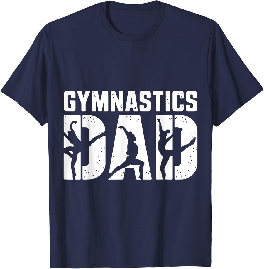 Gymnastics Dad Humor Design Funny Gymnast Lover Father's Day T-Shirt - Navy Blue