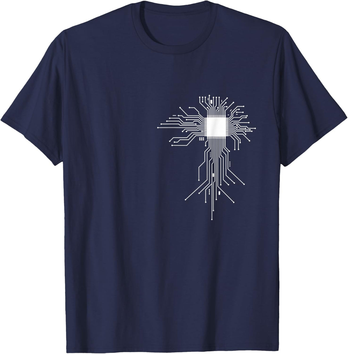 CPU Computer Chip Computer Scientist Design Programmer AI T-Shirt - Navy Blue