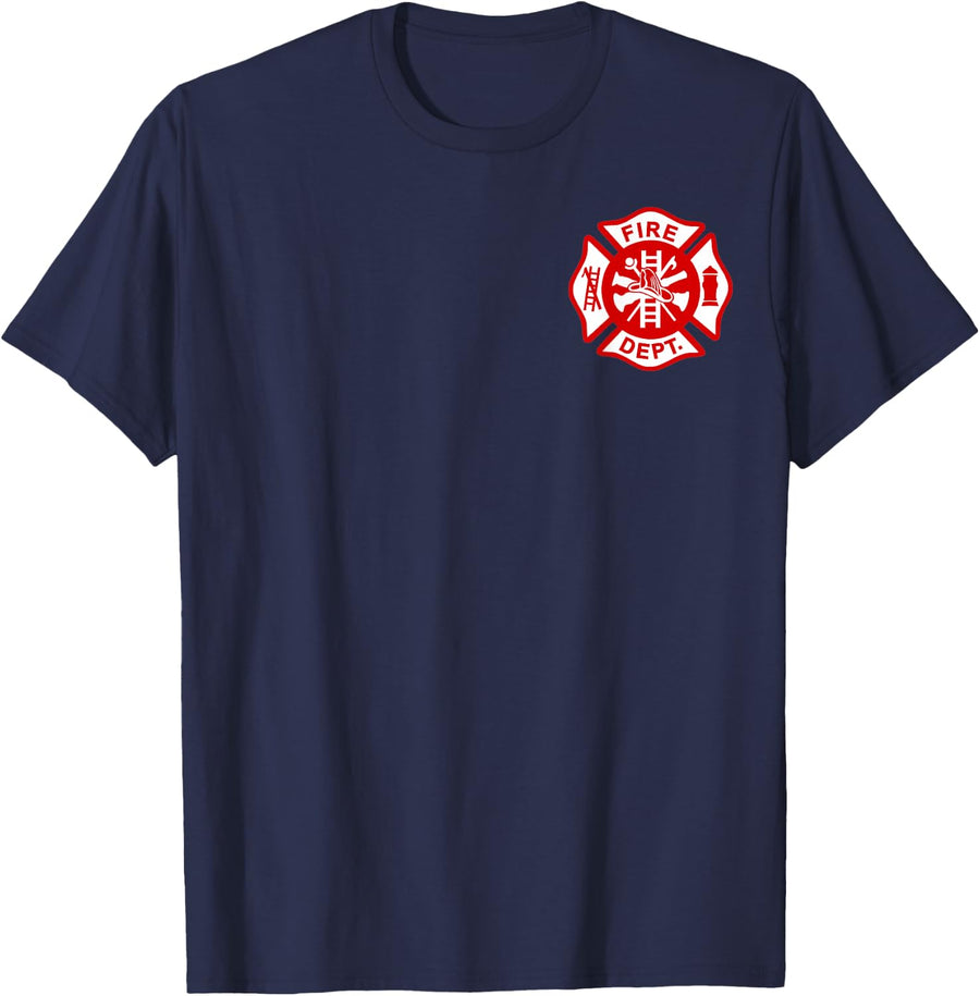 Fire Department Uniform Firefighter Gear Fighter T-Shirt - Navy Blue