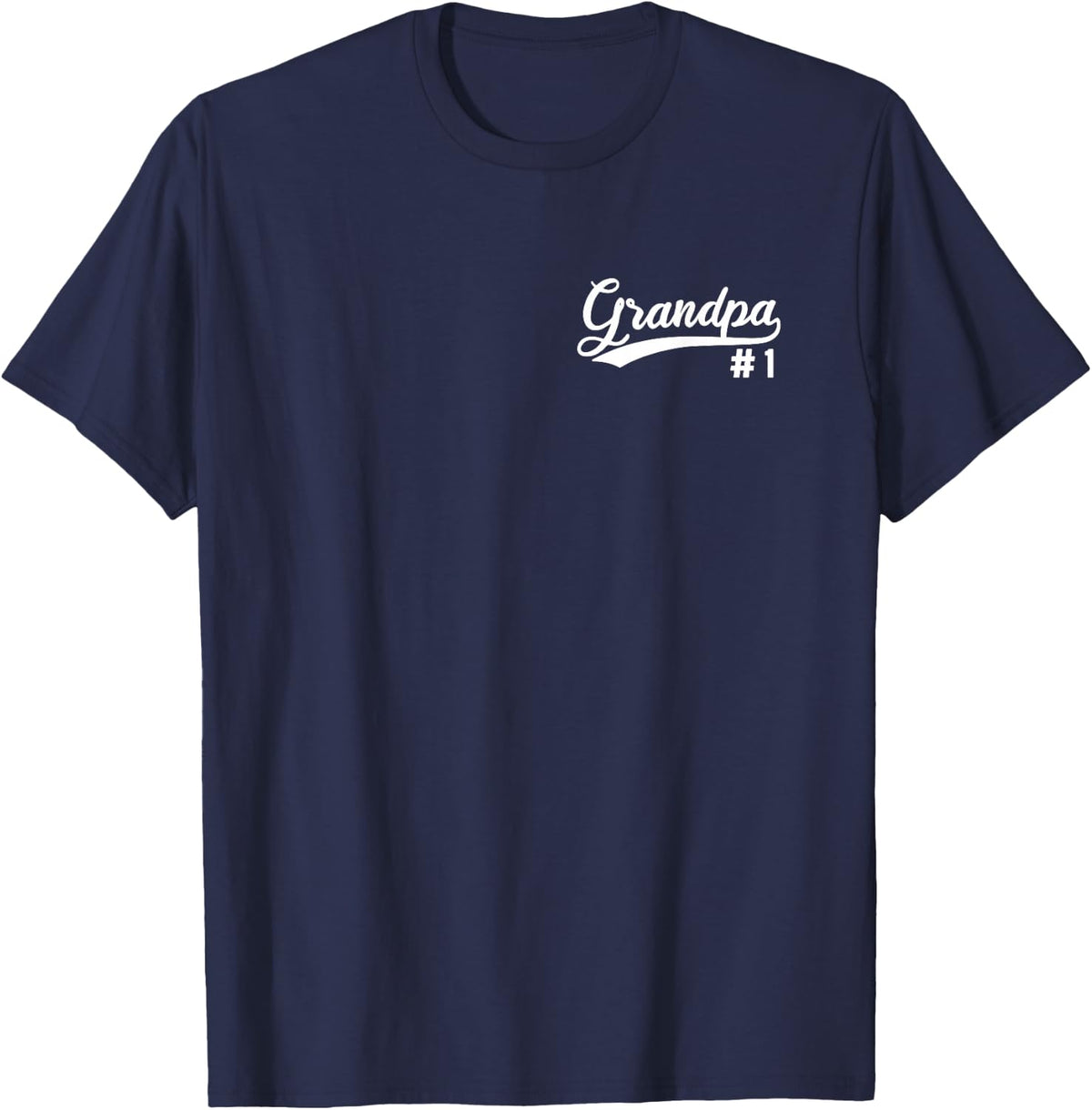 #1 Grandpa Number One Grandpa #1 T-Shirt - Navy Blue