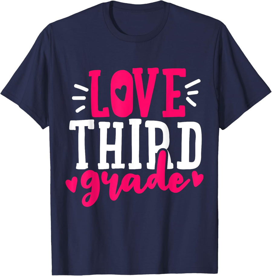 3rd Grade Teacher Student T-Shirt for Men Women Kids - Navy Blue