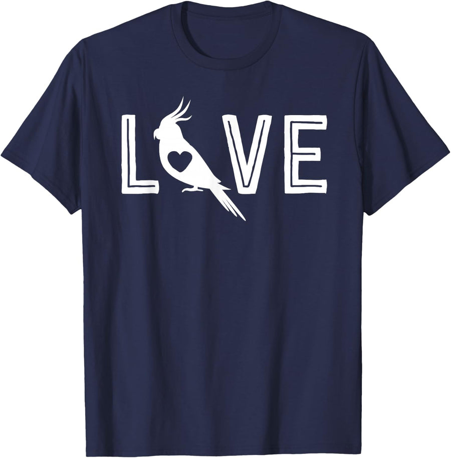 Love Cockatiel Gifts For Women Parrot Gift For Bird Lovers T-Shirt - Navy Blue