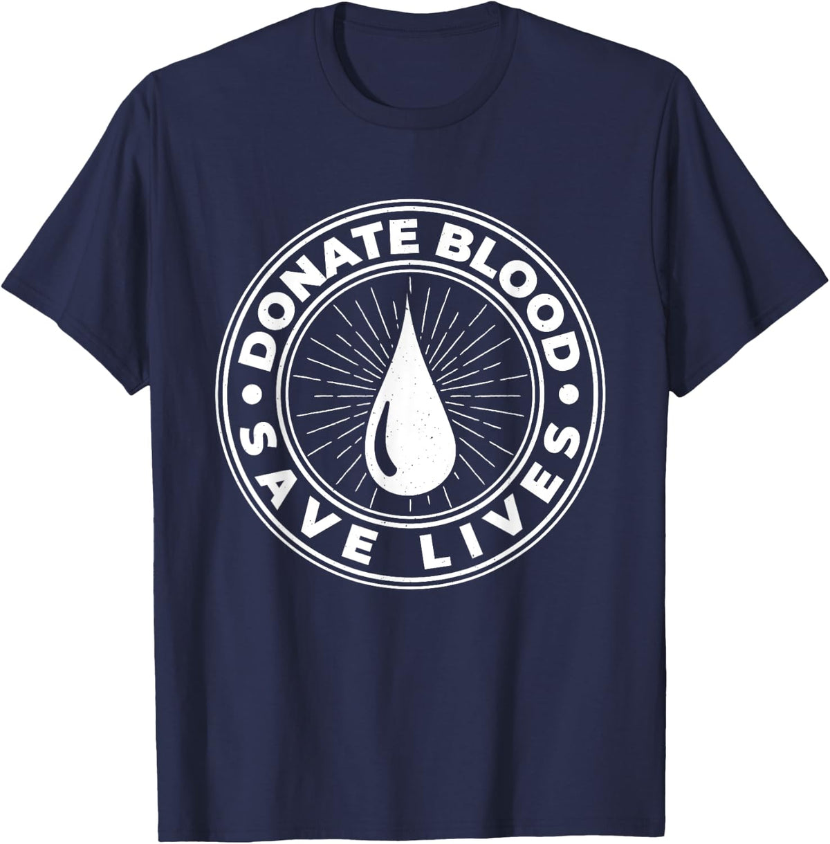 Donate Blood Save Lives, Phlebotomy Blood Donor T-Shirt - Navy Blue