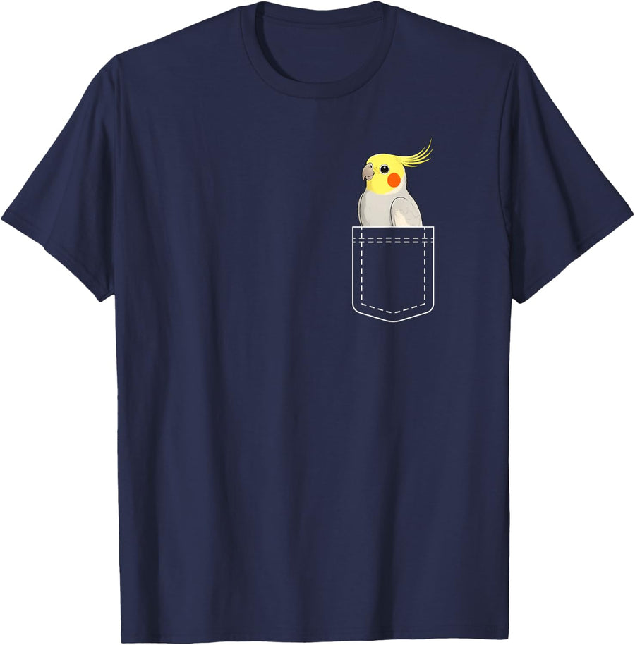 Cockatiel Pocket Cockatiel Owner Cockatiel Parrot Lover T-Shirt - Navy Blue