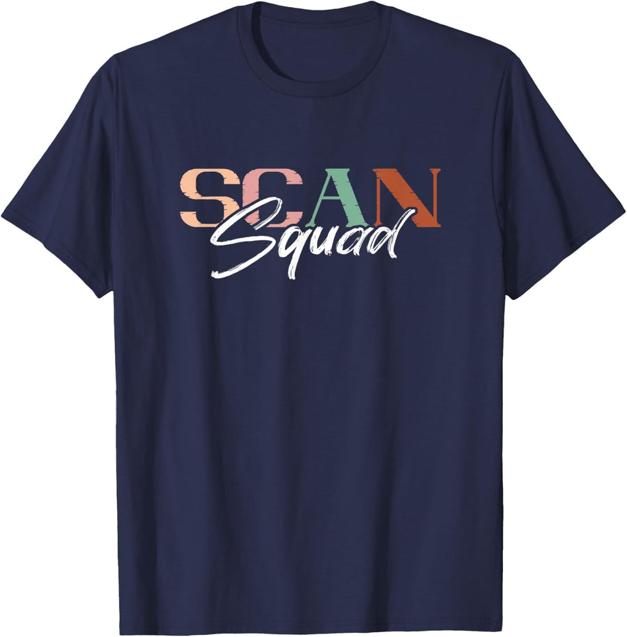 Sonographer Scan Squad Sonography Ultrasound Tech T-Shirt - Navy Blue