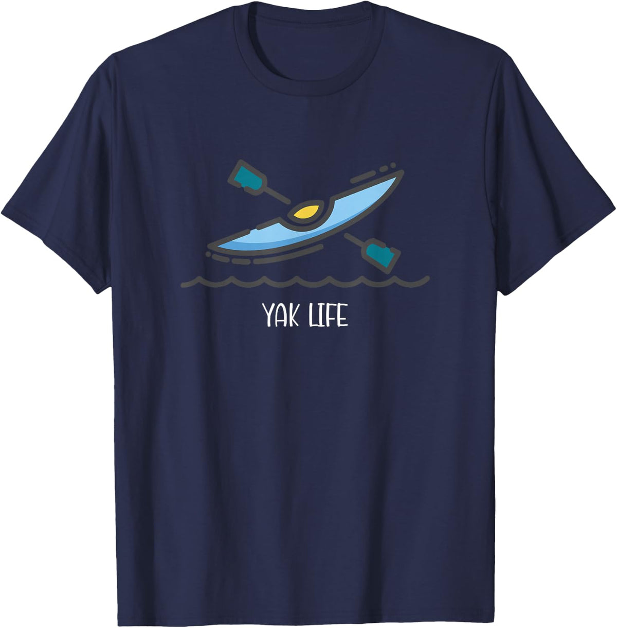 Yak Life Kayak Life Kayaking and Paddling Canoeing Sport T-Shirt - Navy Blue