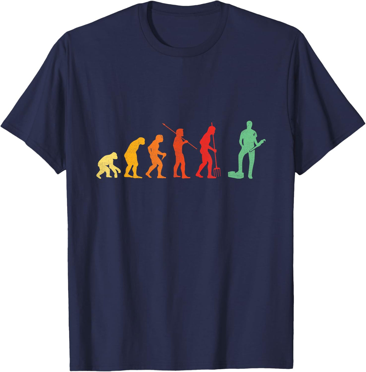 Evolution Pipe Wrench Master Plumber Plumbing Plumbers T-Shirt - Navy Blue
