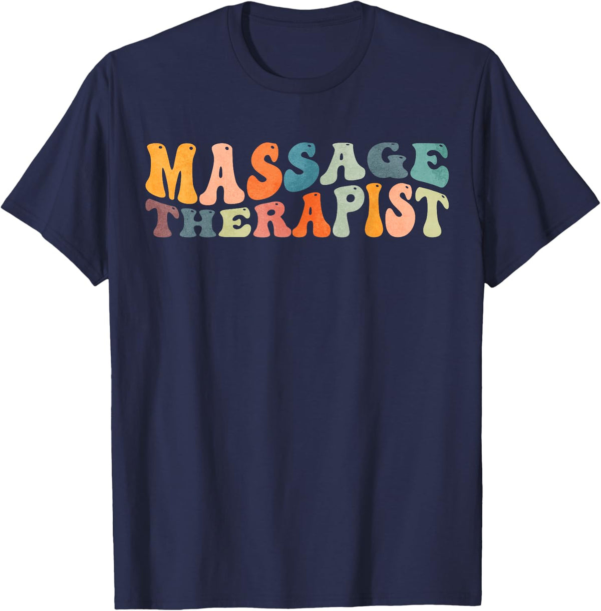 Groovy Massage Therapist Therapy T-Shirt - Navy Blue