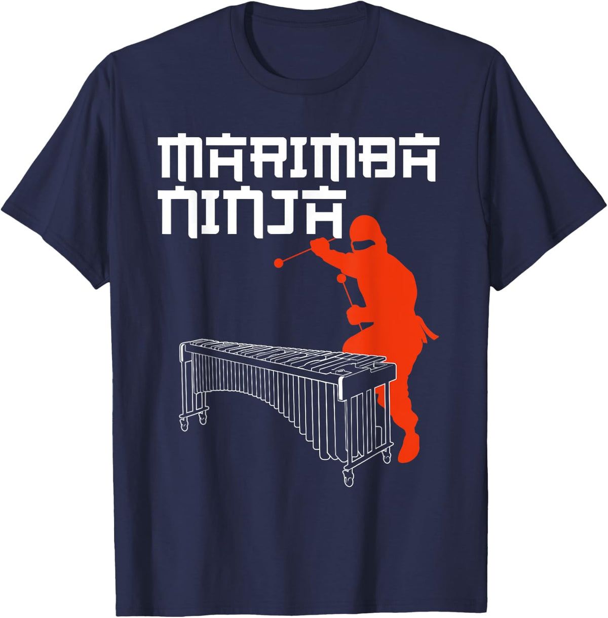 Funny Marimba Ninja Gift For Percussion Musician Men Women T-Shirt - Navy Blue