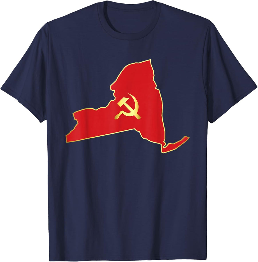 New York Socialist And Communist T-Shirt - Navy Blue