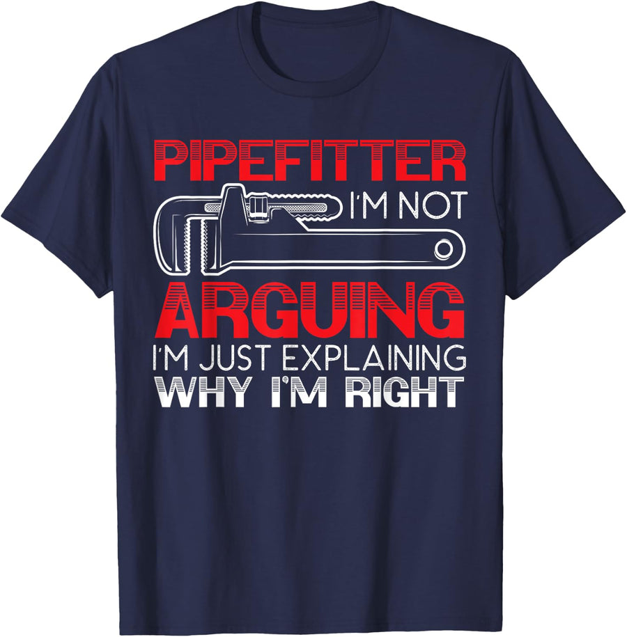 Pipefitter Job Profession Occupation Pipe Pipefitting T-Shirt - Navy Blue