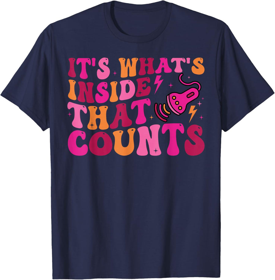 Sonographer It's What's Inside that Counts Ultrasound Tech T-Shirt - Navy Blue