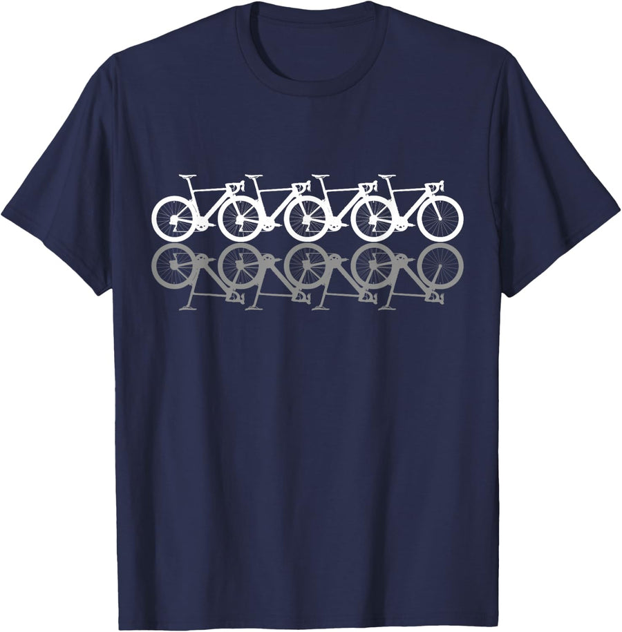 Bicycle Road Bike Retro Cycling Cyclist Gift Tee T-Shirt for Men Women - Navy Blue
