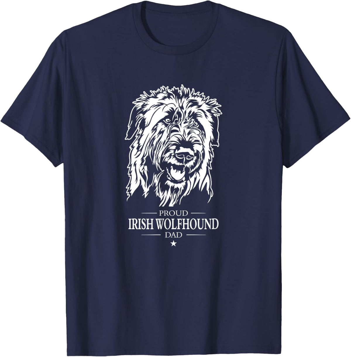 Proud Irish Wolfhound dad dog dad Irish Wolfhound dog T-Shirt - Navy Blue