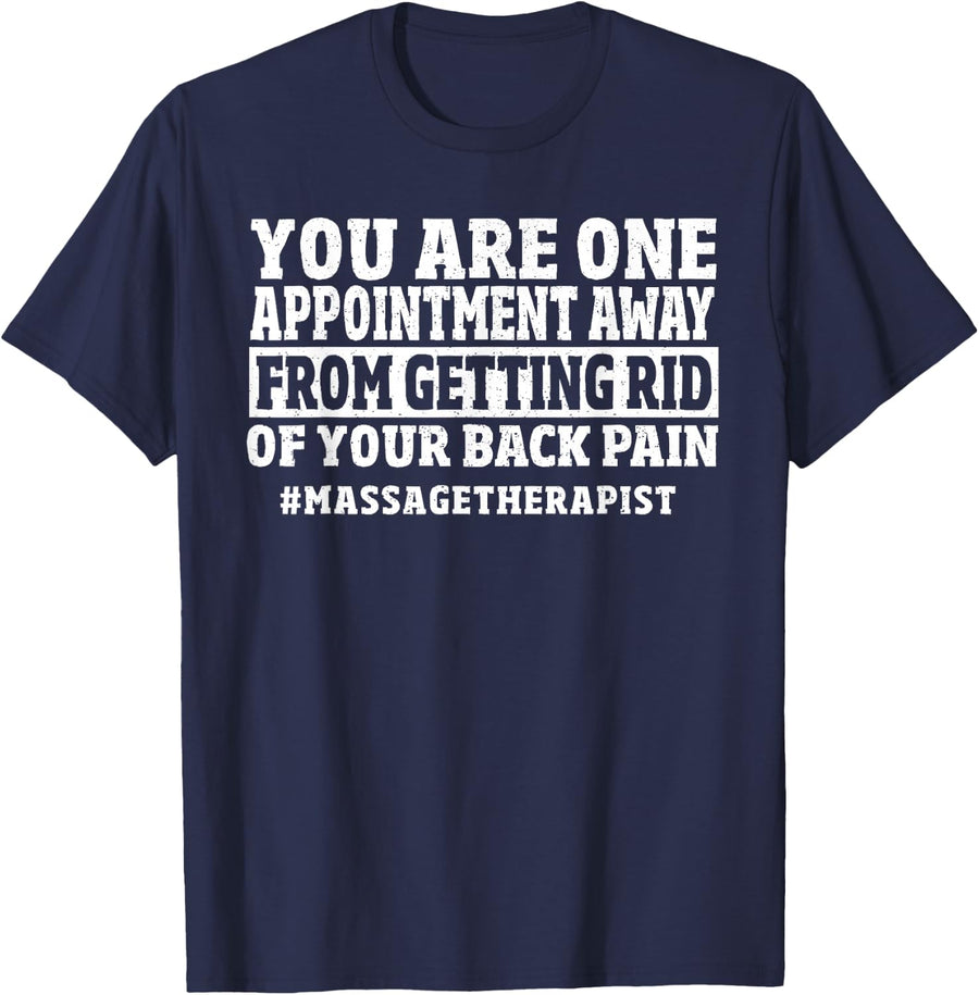 Massage Therapy Back Pain Massage Therapist T-Shirt - Navy Blue