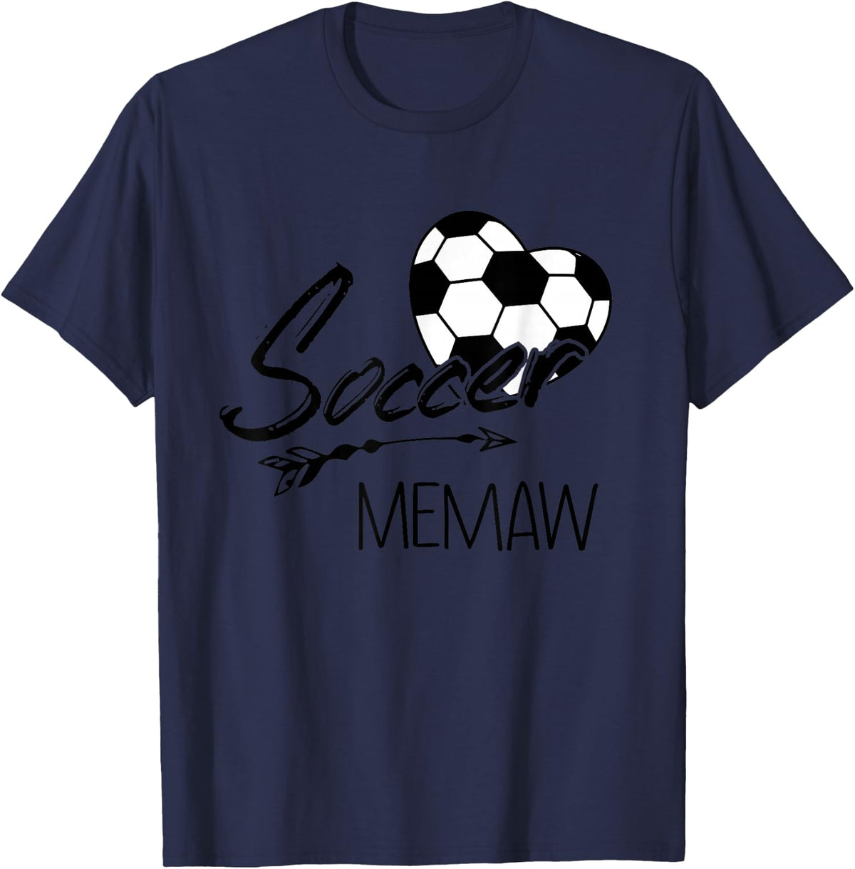 Soccer Memaw Womens Grandma Gift T-Shirt - Navy Blue