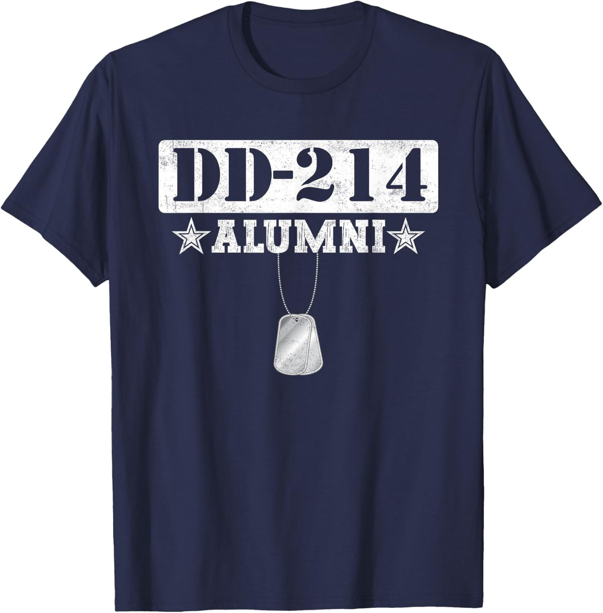 DD-214 Alumni Veterans Patriotic US American Army T-Shirt - Navy Blue