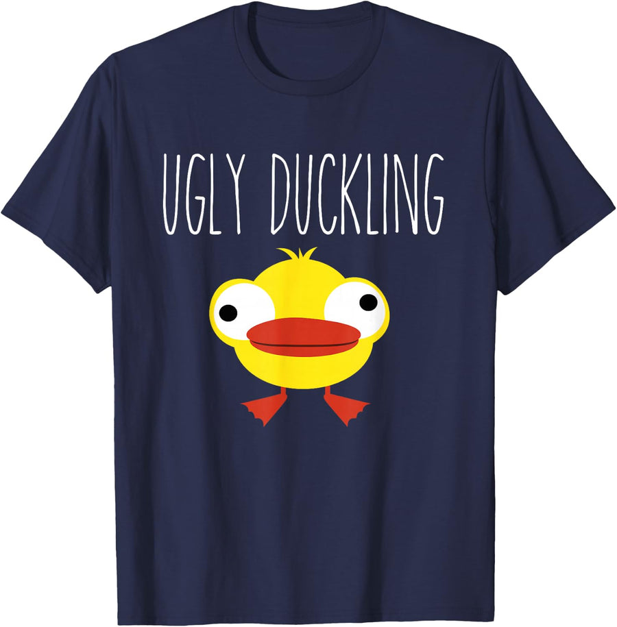 Ugly Duckling T-Shirt Funny Ugly Shirt with Duck Graphic Tee for Men and Women - Navy Blue