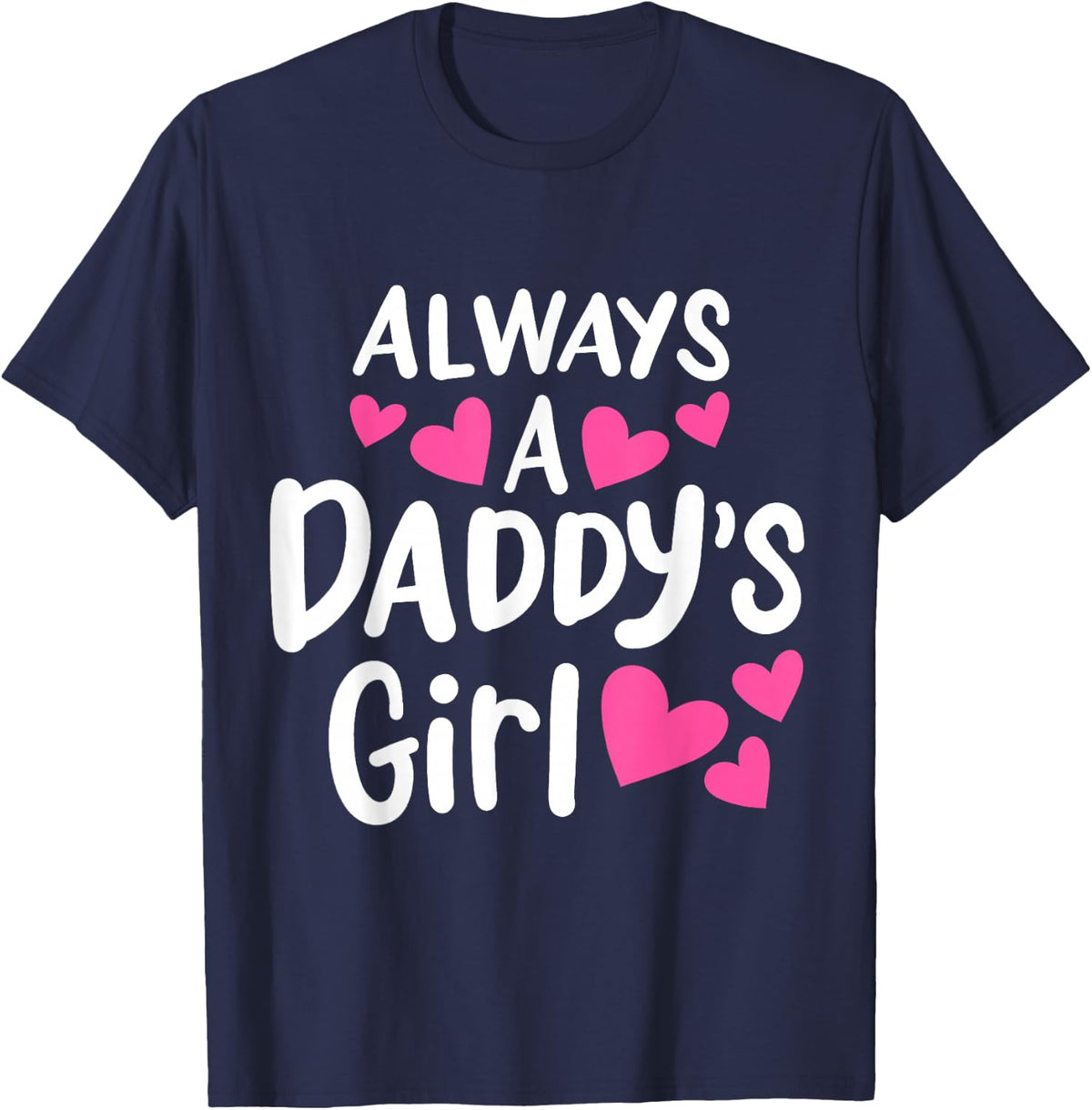 Always A Daddy's Girl Adorable and Cute Kids Girl T-Shirt - Navy Blue