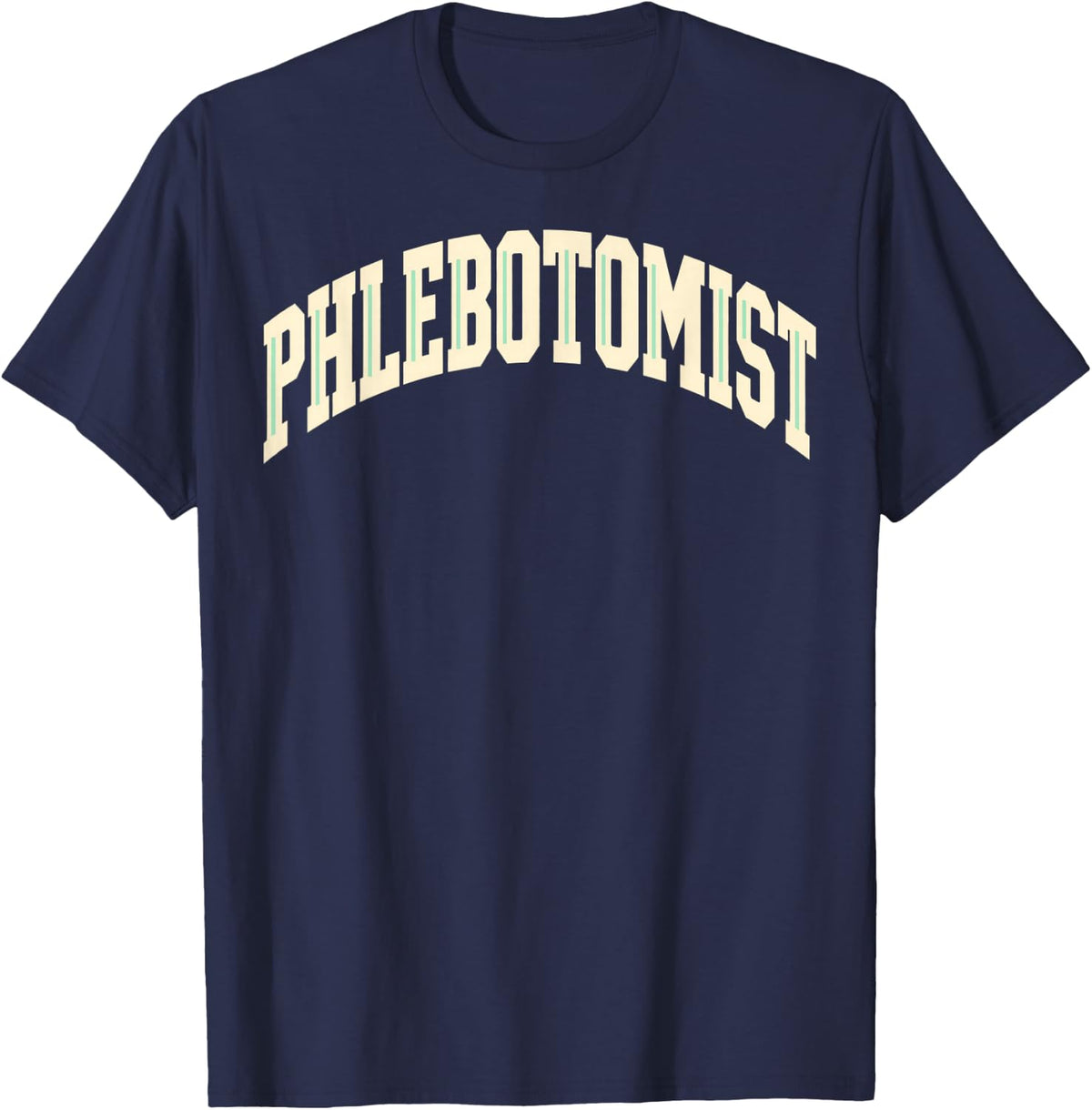 Phlebotomist Arched Lettering T-Shirt - Navy Blue