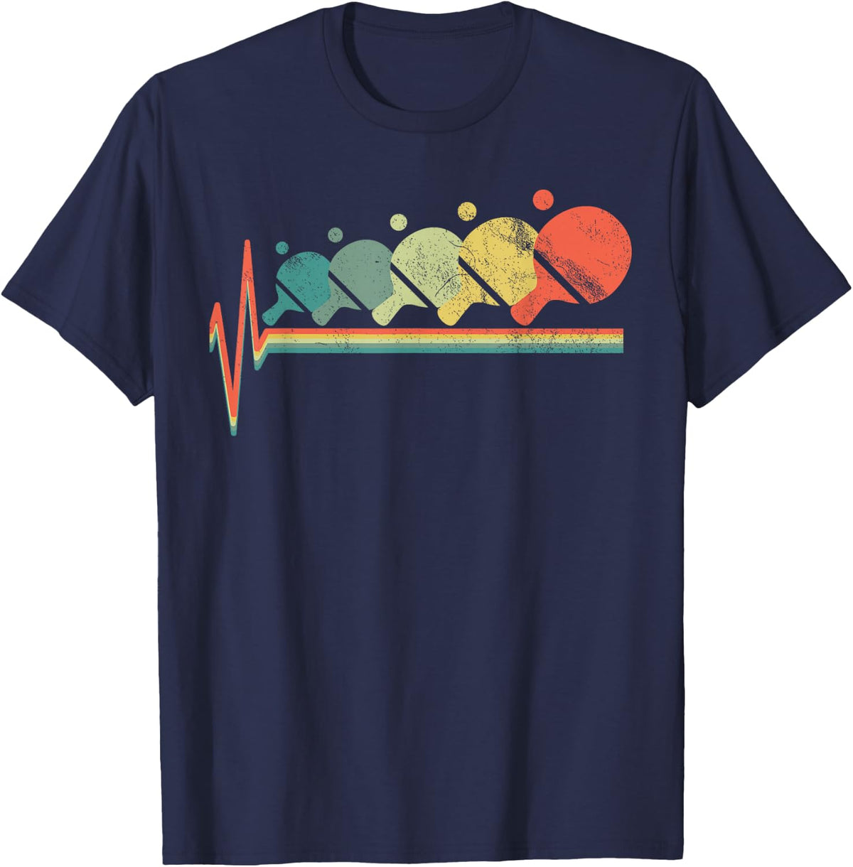 Table Tennis Heartbeat T-Shirt - Navy Blue