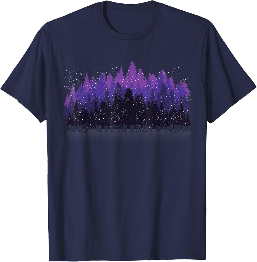 Trees Wildlife Nature Outdoor Forest T-Shirt - Navy Blue