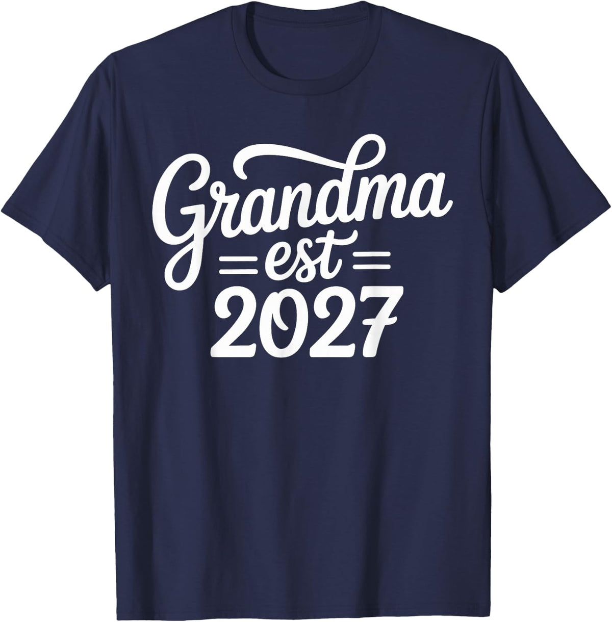 Grandma Est 2027 Funny Grandmother T-Shirt - Navy Blue
