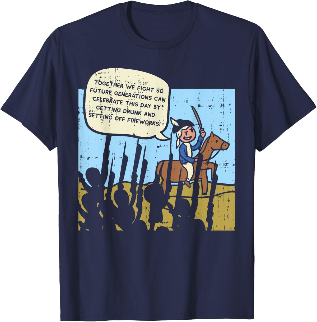 Future Generations Washington Independence Day 4th Of July T-Shirt for Women Kids Men - Navy Blue