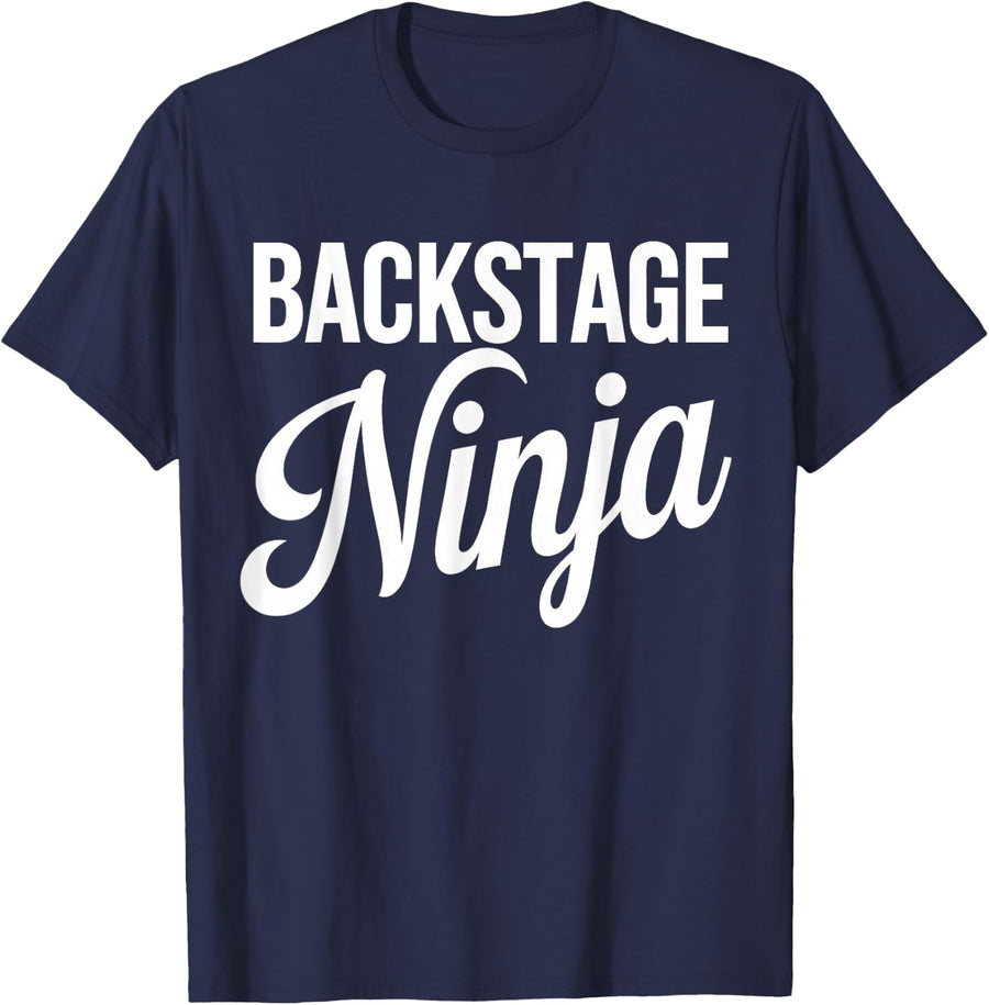 Theatre Stagehand Backstage Ninja Tech Theatre Tech T-Shirt - Navy Blue