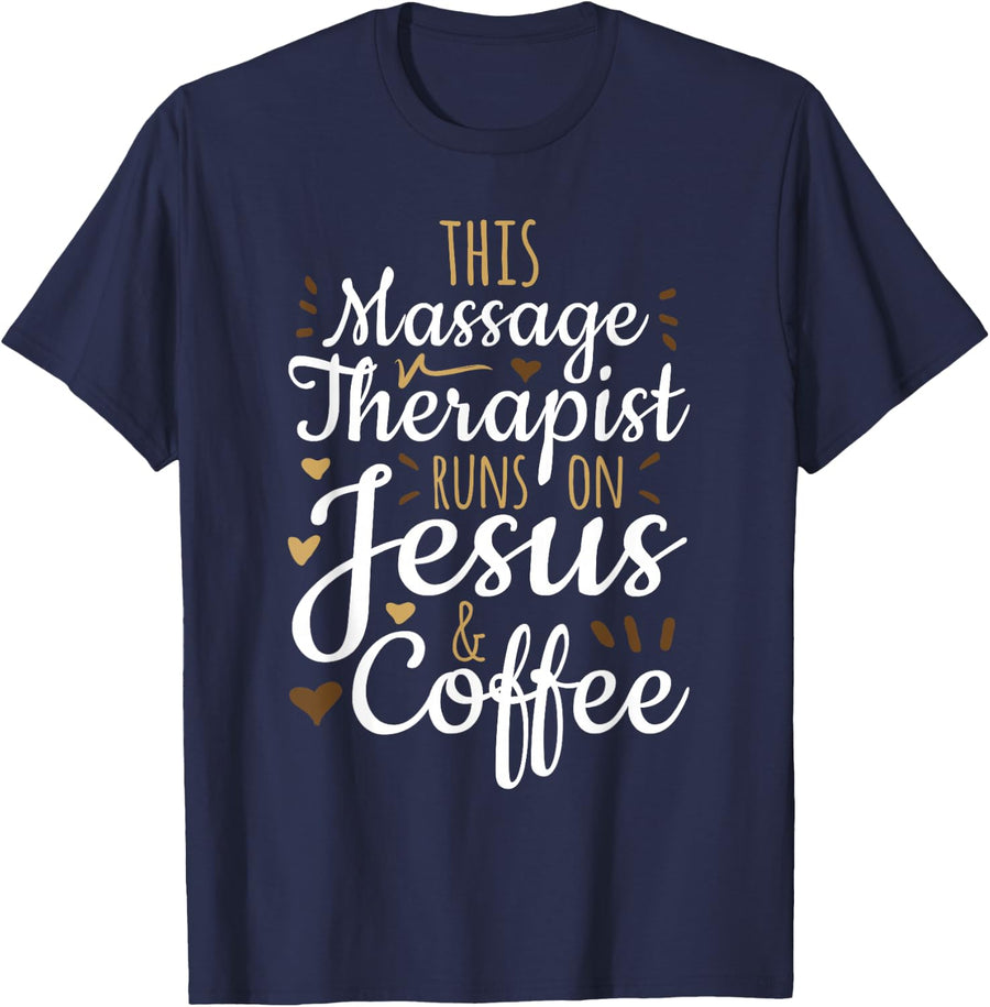 Coffee LMT Gift, Licensed Massage Therapist T-Shirt - Navy Blue