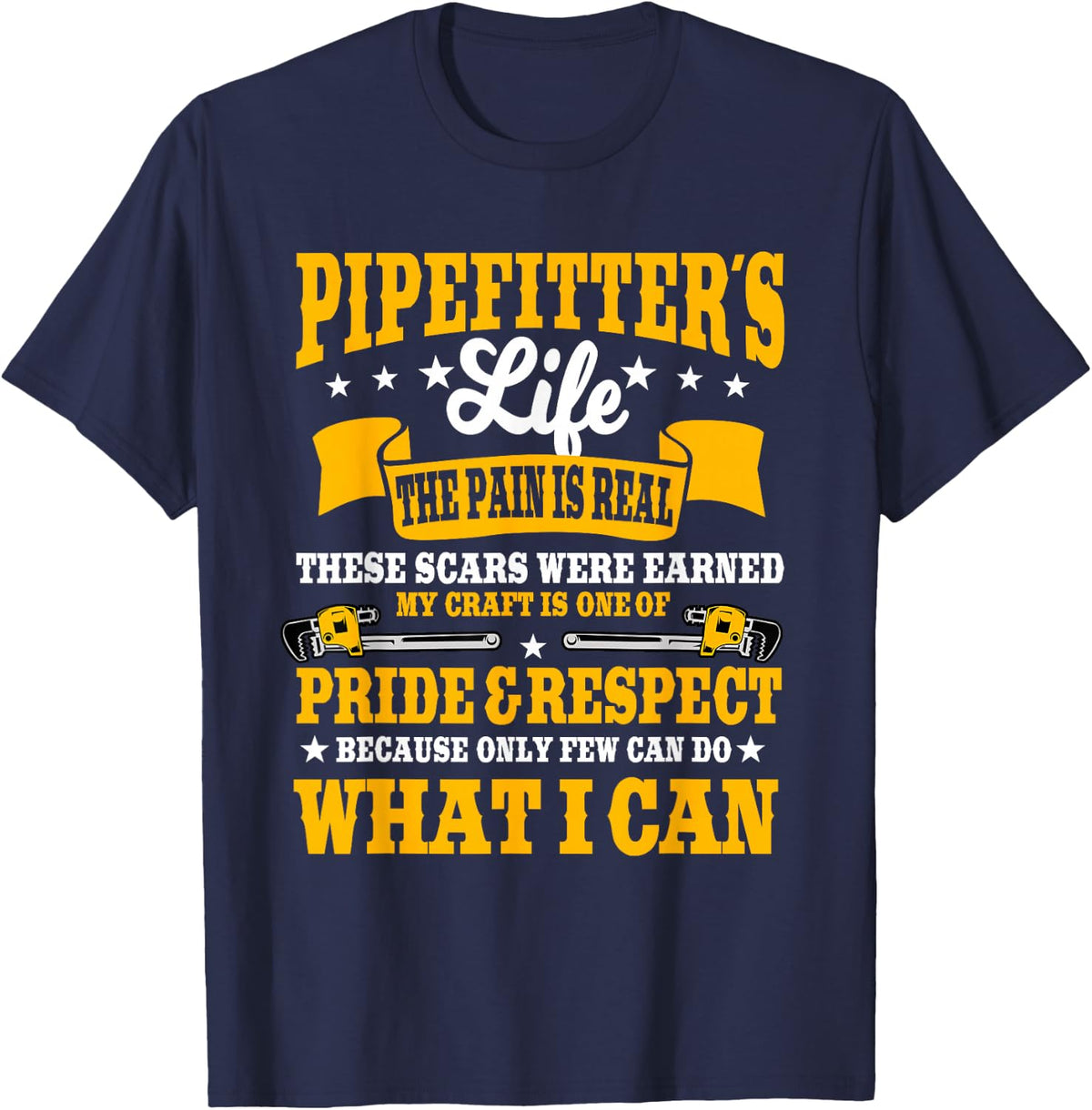 Pipefitter Steamfitter Tradesman Plumber Piping System T-Shirt - Navy Blue