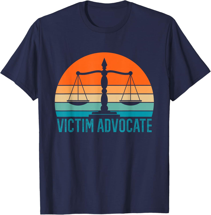 Victim Advocate American Flag Nurse Nursing T-Shirt - Navy Blue