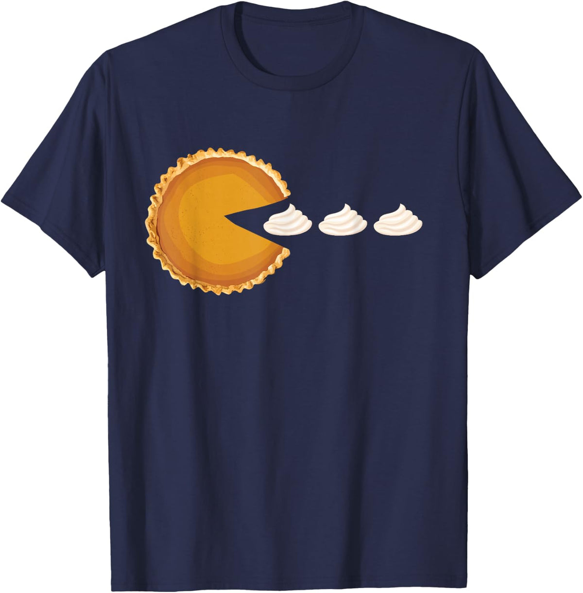 Thanksgiving Pumpkin Pie Love Pies Pumpkins Autumn Fall T-Shirt - Navy Blue