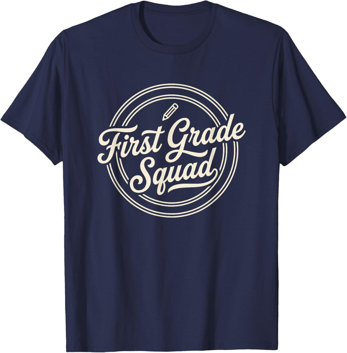 First Grade Squad Teacher Team T-Shirt - Navy Blue