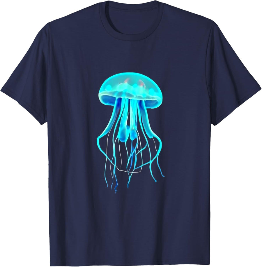 Bioluminescence Jellyfish T-Shirt - Navy Blue