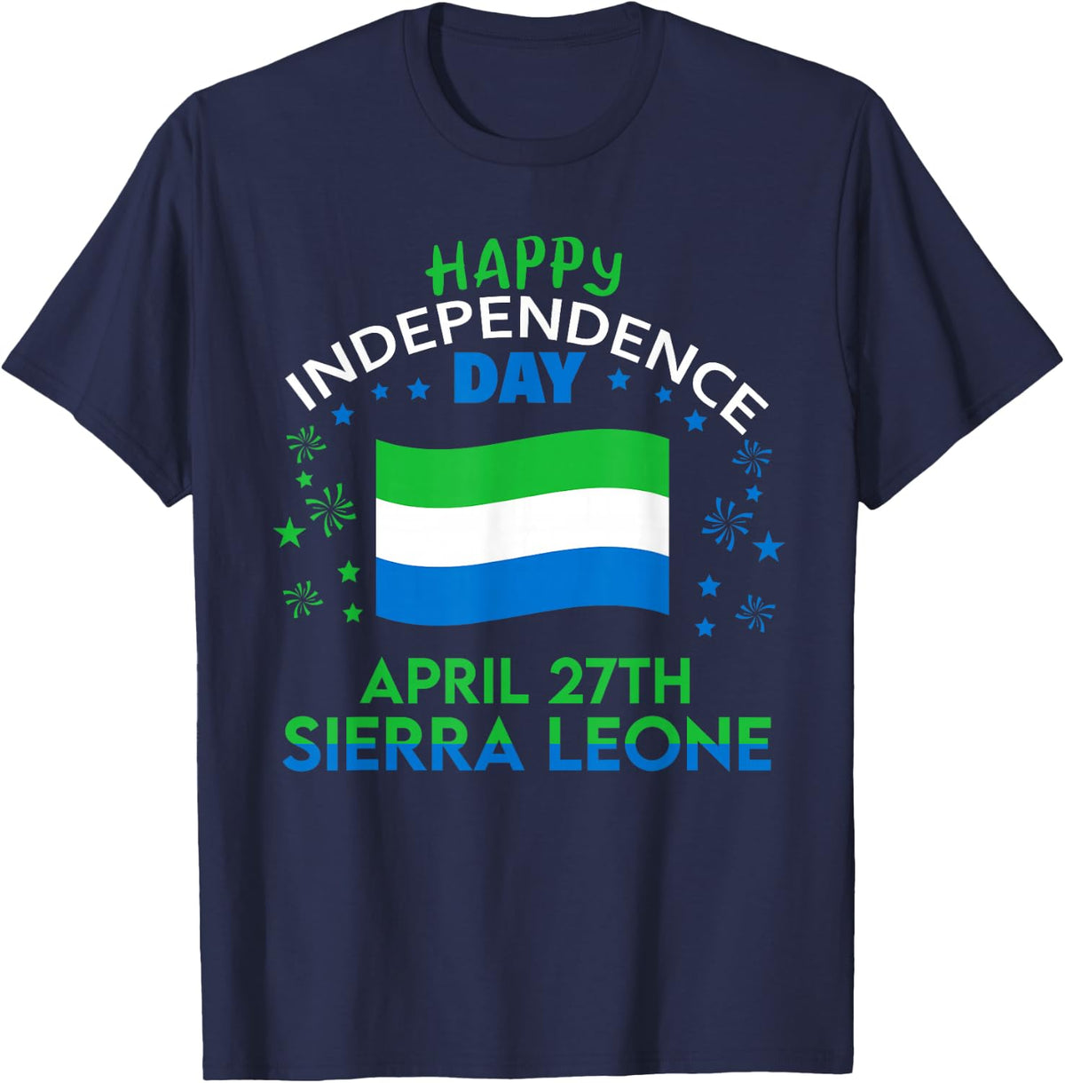 Sierra Leone 65th Independence Day Sierra Leonean Pride T-Shirt - Navy Blue
