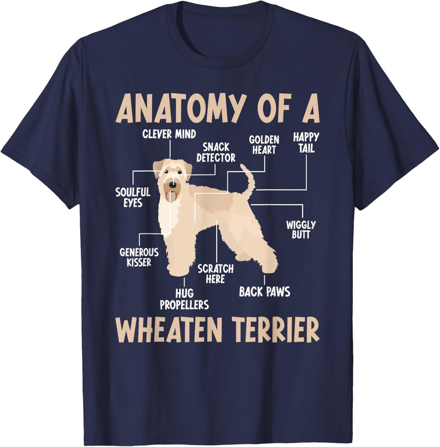 Anatomy Of A Wheaten Terrier Owner Wheaten Terrier Mom T-Shirt - Navy Blue