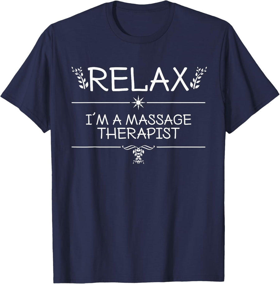 Funny Massage Therapy Design For Men Women Massage Therapist T-Shirt - Navy Blue