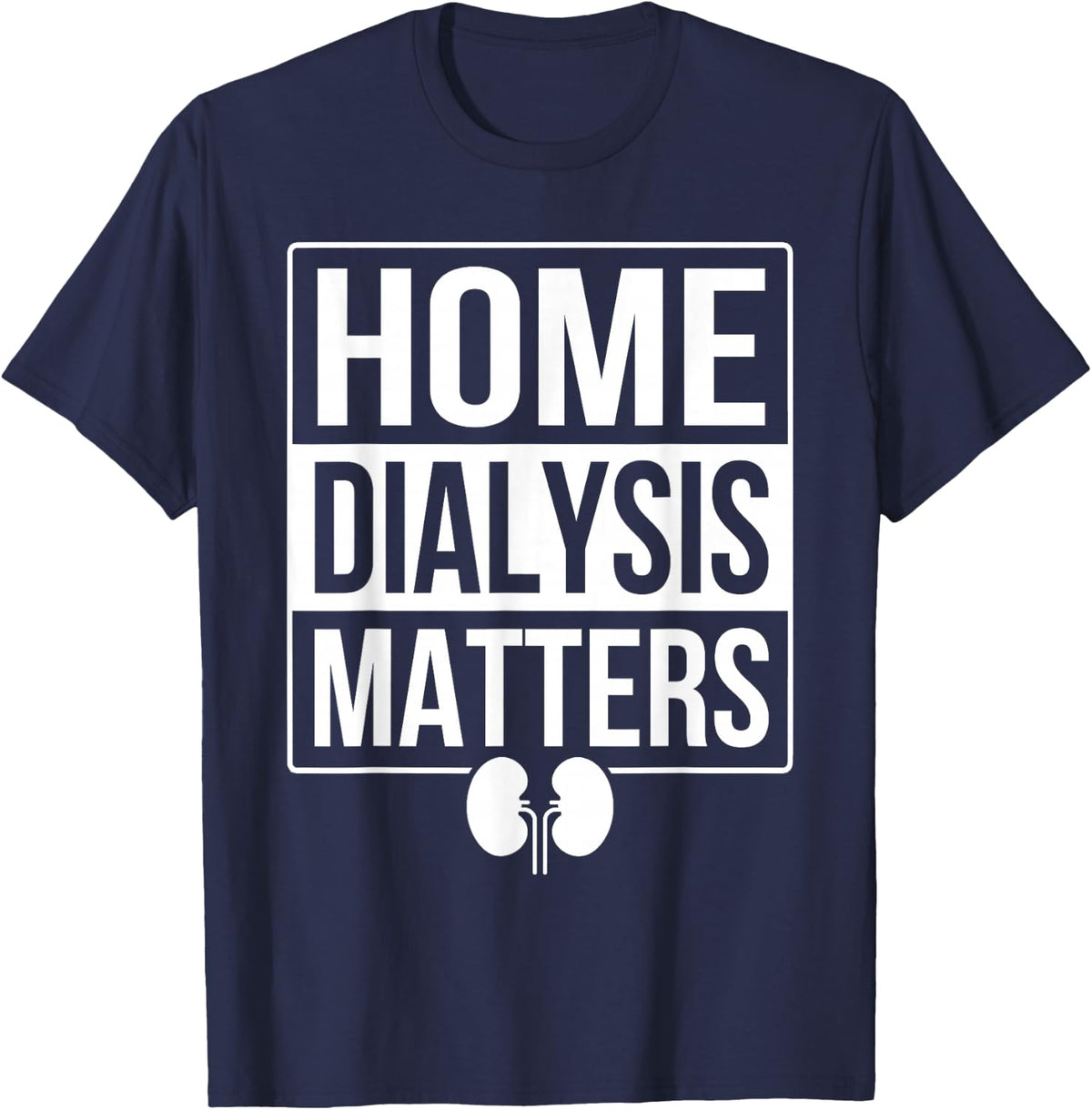 Peritoneal Dialysis Nurse Tee Home Dialysis T Shirt for PD Nurses - Navy Blue