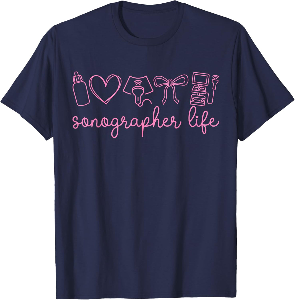 Sonographer Life Sonography Coquette Sonographers T-Shirt - Navy Blue