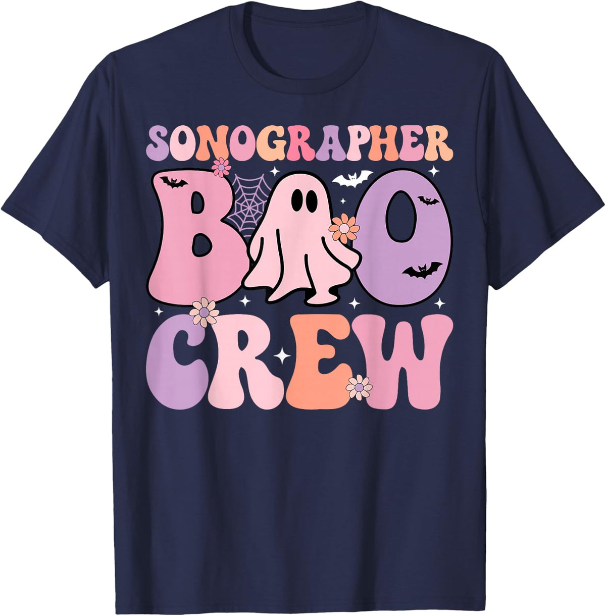 Sonographer Boo Crew T-Shirt - Navy Blue