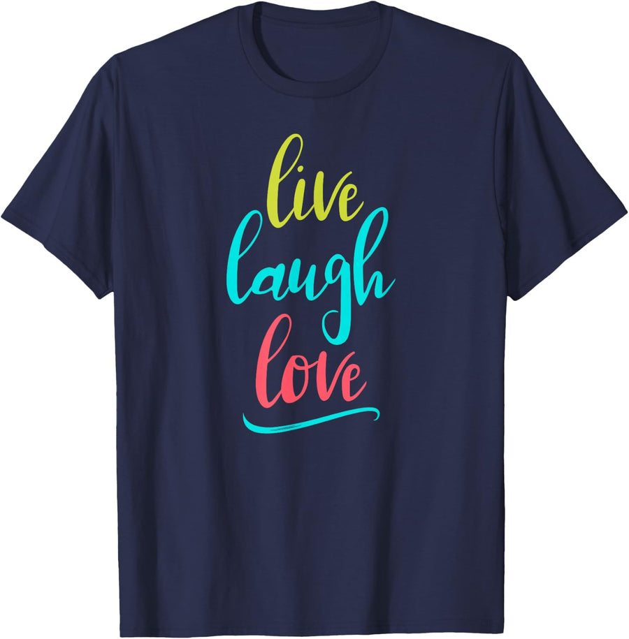 Live Laughter Love Learning T-Shirt - Navy Blue