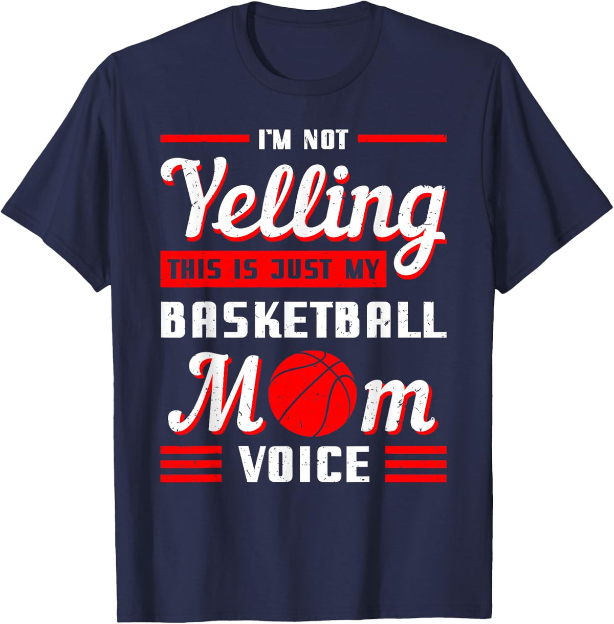 Basketball Mom Sport Proud Team Player Mother's Day T-Shirt - Navy Blue
