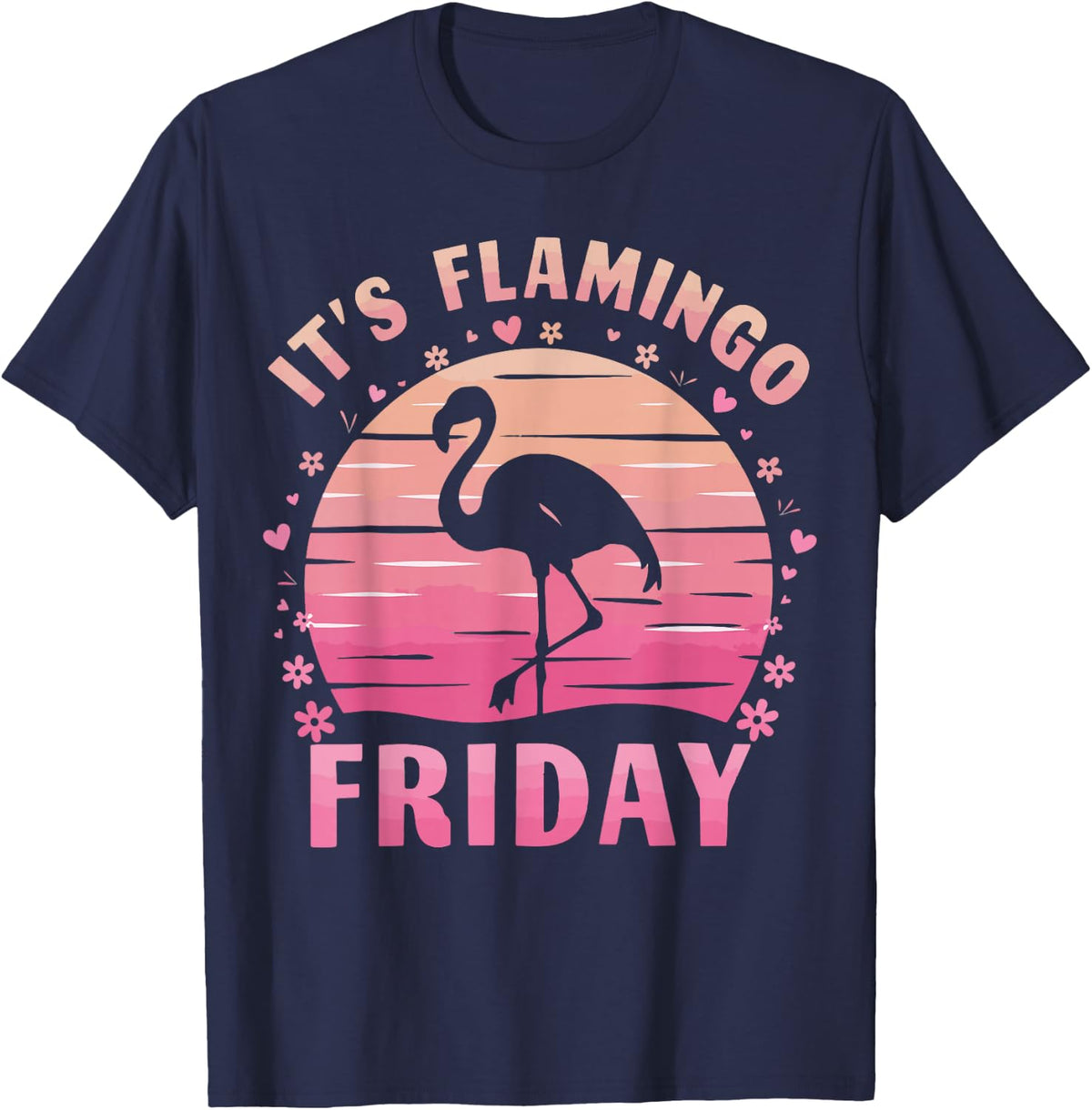 It's Flamingo Friday T-Shirt - Navy Blue