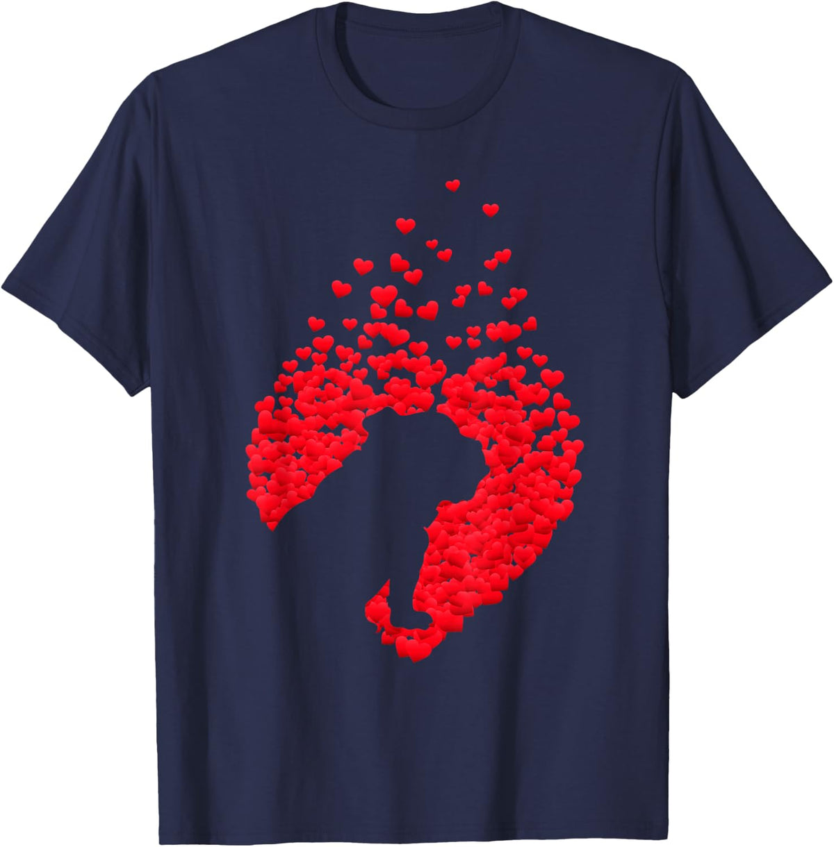 Silhouette Of English Bulldog With Heart Happy Valentine day T-Shirt - Navy Blue