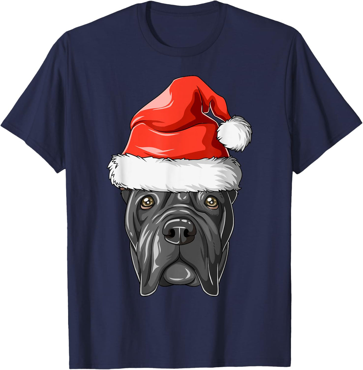 Cane Corso Santa Hat Christmas Cane Corso T-Shirt - Navy Blue